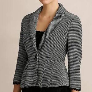 Anthropologie Tabitha Black and White Striped Blazer